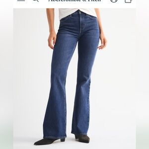 Abercrombie & Fitch High Rise Flare Jean in Dark -27S